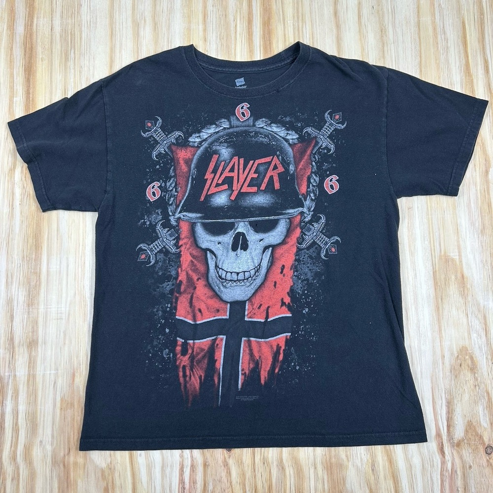 Slayer T-Shirt Med Black Red 2012 Concert Tour Merch Graphic Band Tee‎ Skull